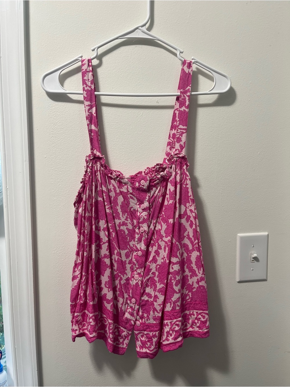 J Crew Pink Floral Swing Tank Top Large
